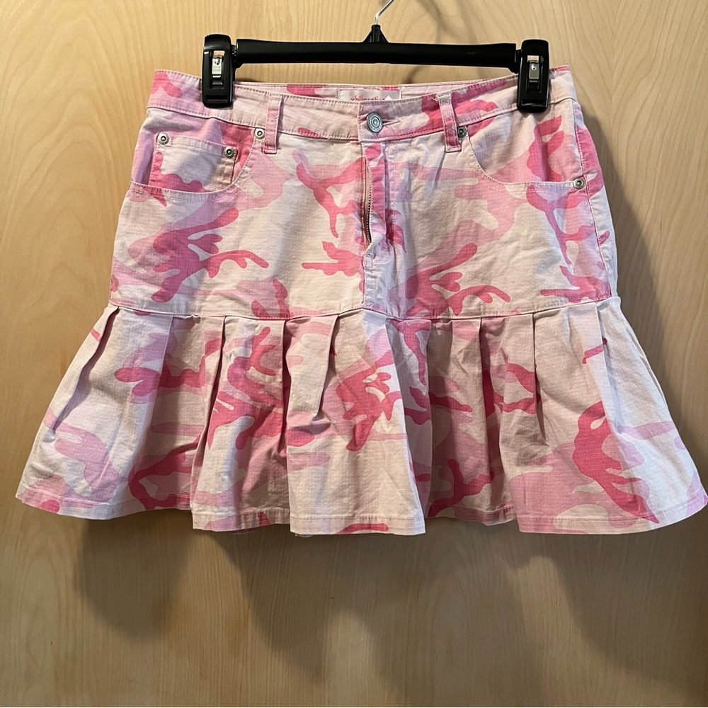 Vintage xhilaration pink camo camouflage skirt with pockets size XL